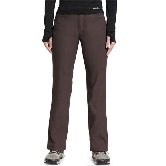 NWT 2023 Eddie Bauer Pants Micro Fleece Lined Rainier Aubergine Purple Womens 16 - Picture 1 of 13